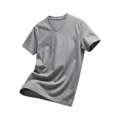 T-SHIRT COL V HOMME – JHK – TSUAPICO — couleur Gris Clair (Chiné)